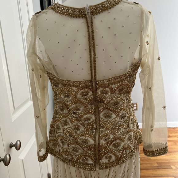 Cream and gold Indian Palazzo set - Picture 2 of 10
